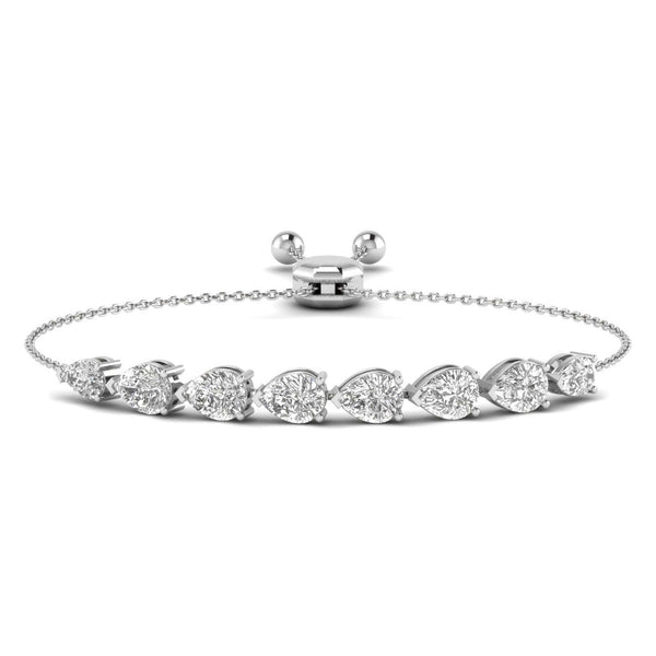 Aralisse bracelet in 14K white gold, pear-shaped lab-grown diamond — Apekani Diamonds