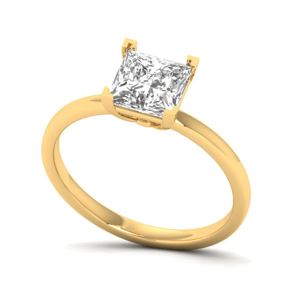 Arlisse ring in 18K white gold, princess-cut lab-grown diamond — Apekani Diamonds