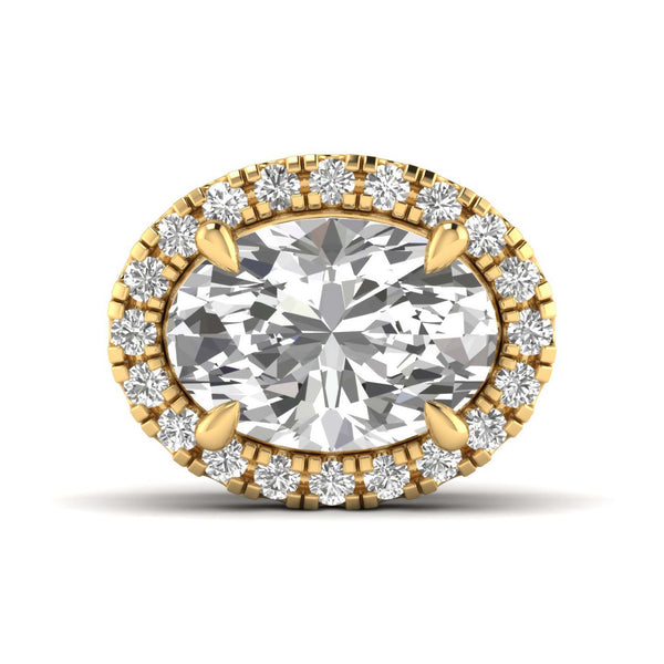 Calivra chain pendant in 14K white gold, oval lab-grown diamond — Apekani Diamonds