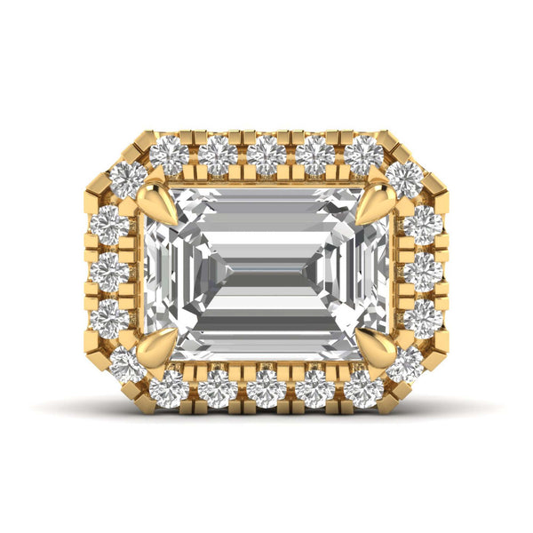 Celisse Emerald Cut Lab Grown Diamond Pendant with Chain in 18K Yellow Gold, IGI Certified | Apekani Diamonds