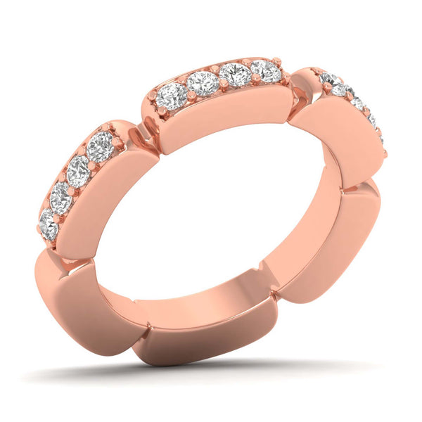 Celivie Round Brilliant Lab Grown Diamond Ring in 14K Rose Gold, IGI Certified | Apekani Diamonds