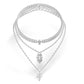 Aelivis necklace in 14K white gold, princess lab-grown diamond — Apekani Diamonds