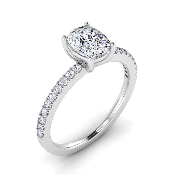 Aliora ring in 14K white gold, cushion-cut lab-grown diamond — Apekani Diamonds
