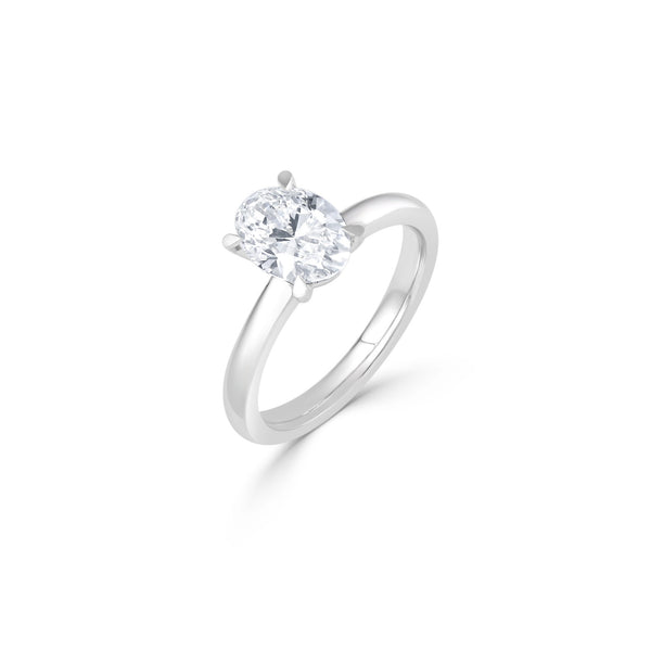 Aloria ring in 14K white gold, oval lab-grown diamond — Apekani Diamonds