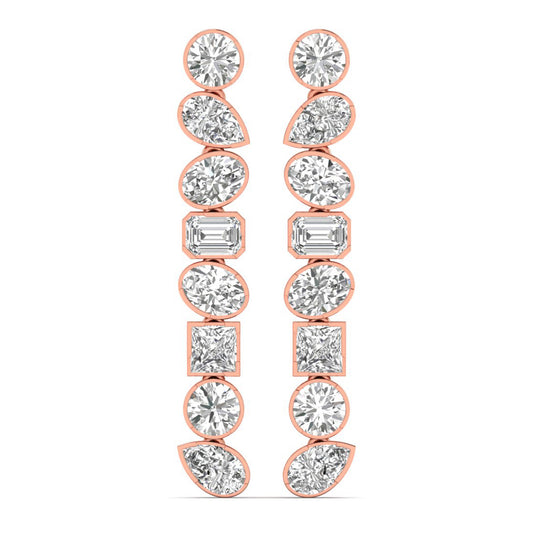Aloura earrings in 14K white gold, princess-cut lab-grown diamond — Apekani Diamonds
