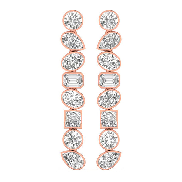 Aloura earrings in 14K white gold, princess-cut lab-grown diamond — Apekani Diamonds