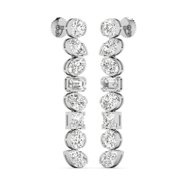 Aloura Lab Grown Diamond Earrings in 14K White Gold – view 2 | Apekani Diamonds
