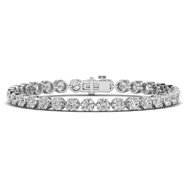 Alyndra bracelet in 14K white gold, round brilliant lab-grown diamond — Apekani Diamonds