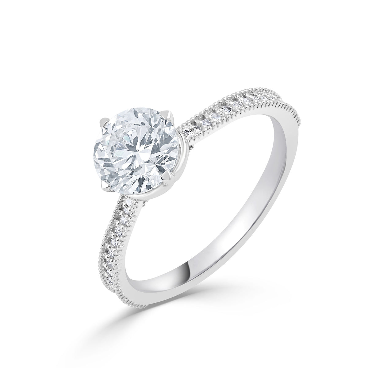 Aralis ring in 18K white gold, round brilliant lab-grown diamond — Apekani Diamonds