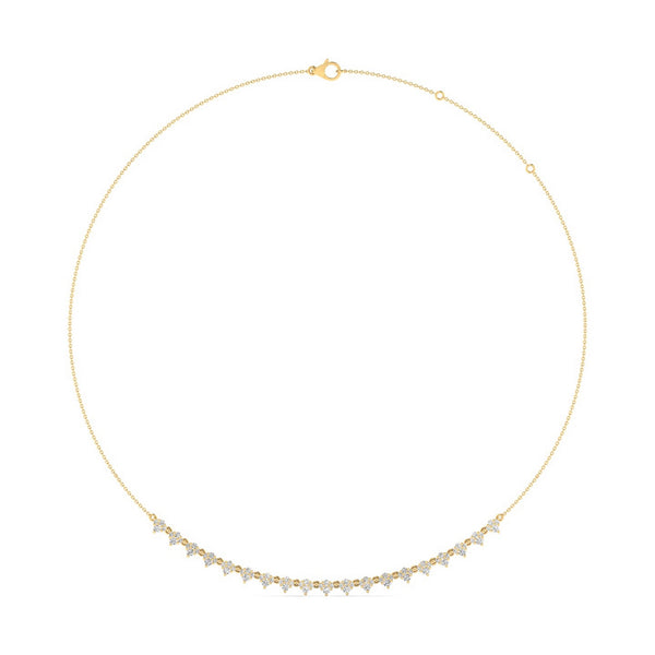 Vailora Round Brilliant Lab Grown Diamond Necklace in 14K Yellow Gold, IGI Certified | Apekani Diamonds