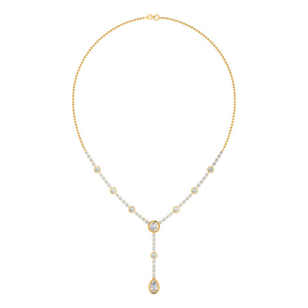 Urelia Pear Cut Lab Grown Diamond Necklace in 14K Yellow Gold, IGI Certified | Apekani Diamonds