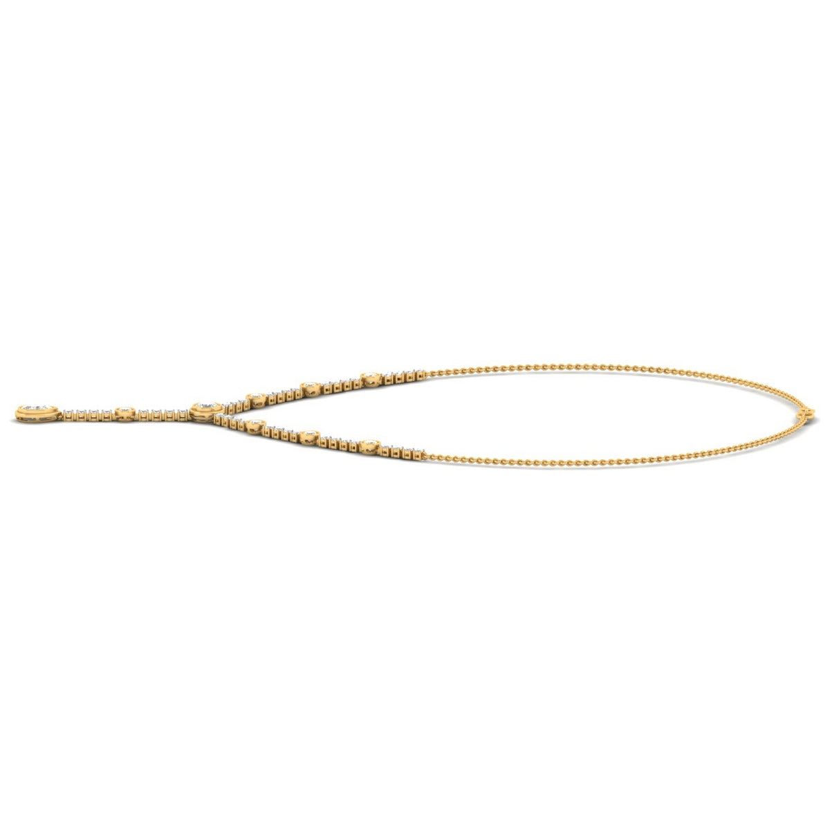 Urelia Lab Grown Diamond Necklace in 14K Yellow Gold – view 2 | Apekani Diamonds