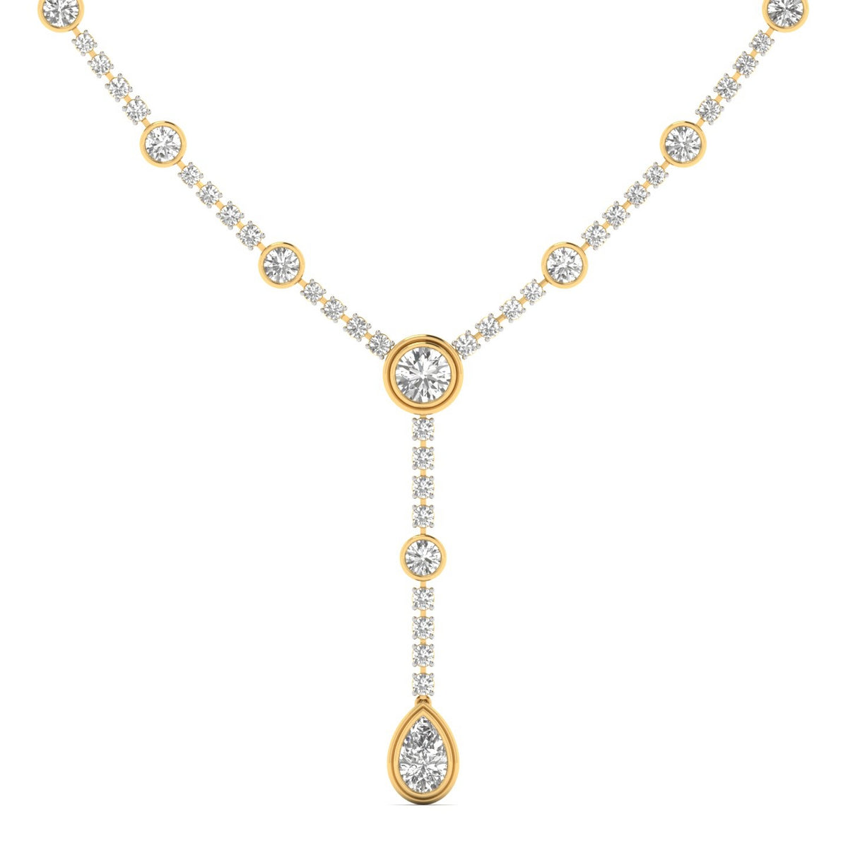 Urelia Lab Grown Diamond Necklace in 14K Yellow Gold – view 4 | Apekani Diamonds