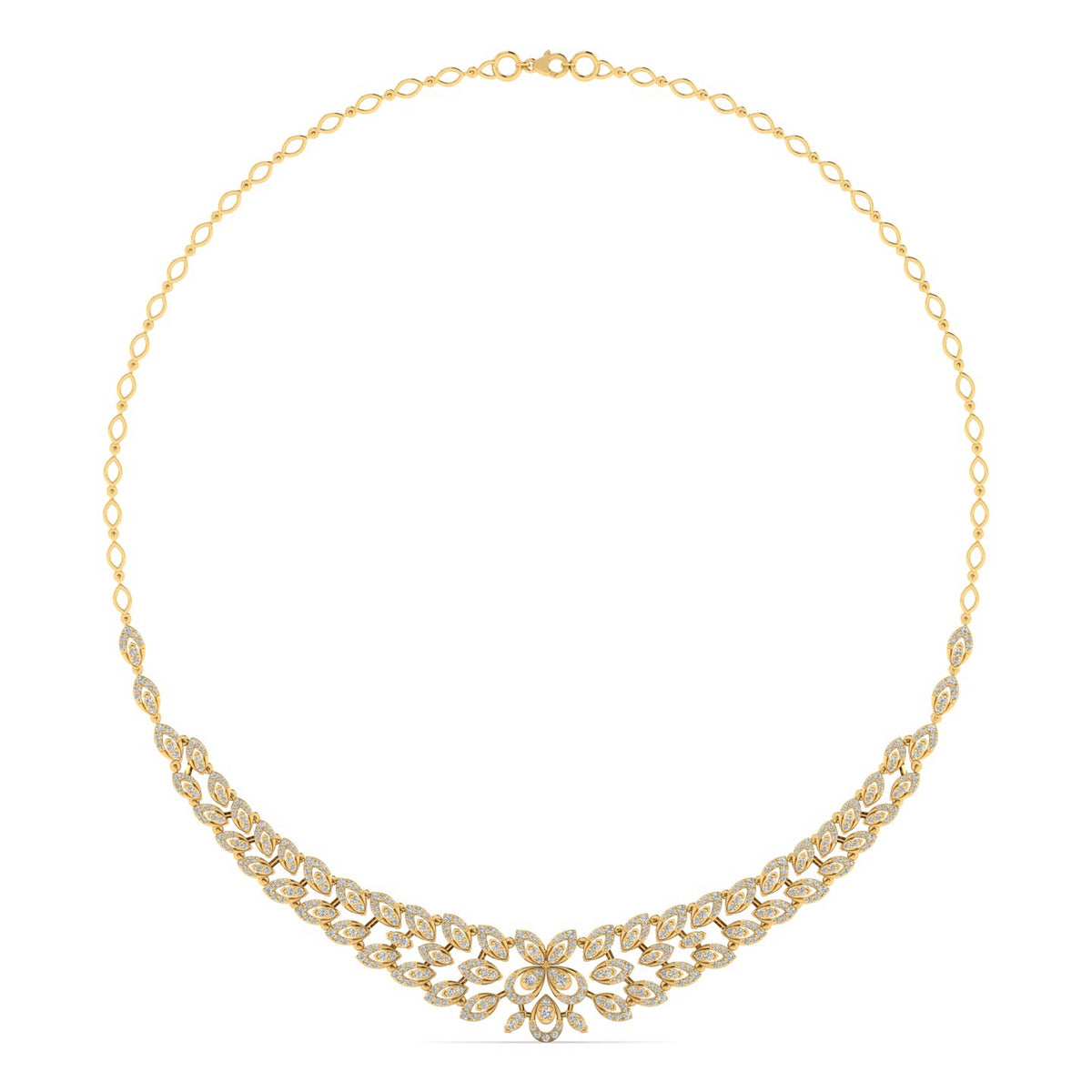 Vaelora Round Brilliant Lab Grown Diamond Necklace in 14K Yellow Gold, IGI Certified | Apekani Diamonds