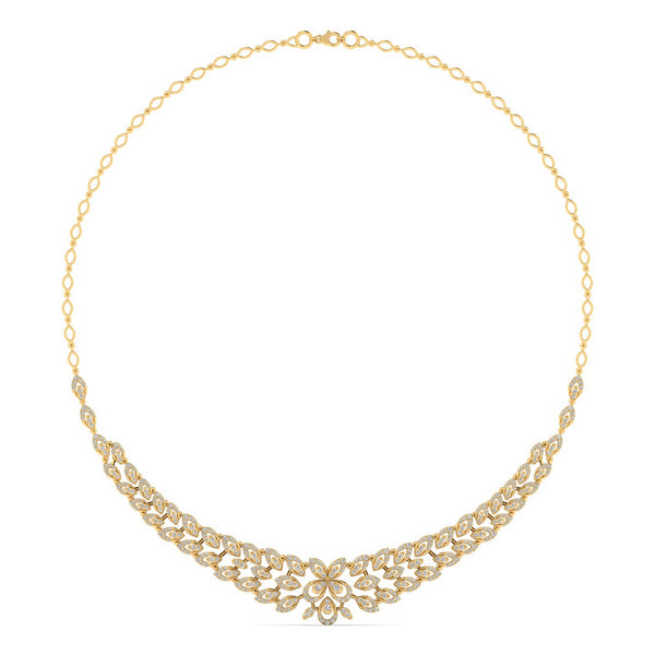 Vaelora Round Brilliant Lab Grown Diamond Necklace in 14K Yellow Gold, IGI Certified | Apekani Diamonds
