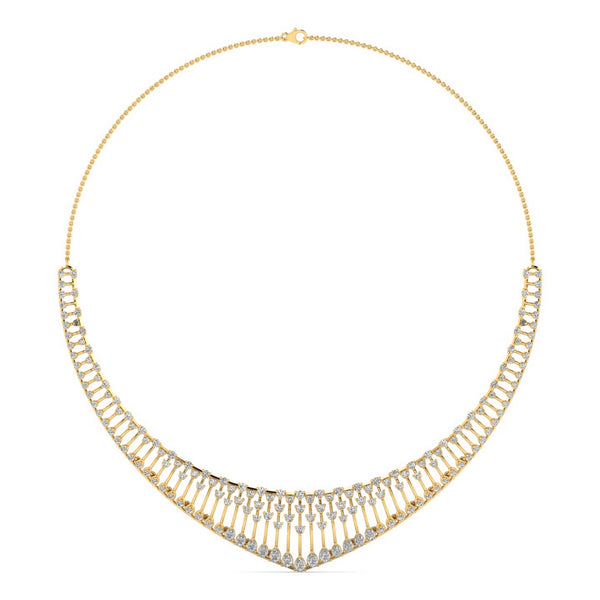 Vaelisse Pear Cut Lab Grown Diamond Necklace in 14K Yellow Gold, IGI Certified | Apekani Diamonds