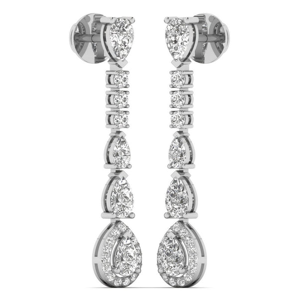 Valira Lab Grown Diamond Earrings in 14K White Gold – view 2 | Apekani Diamonds