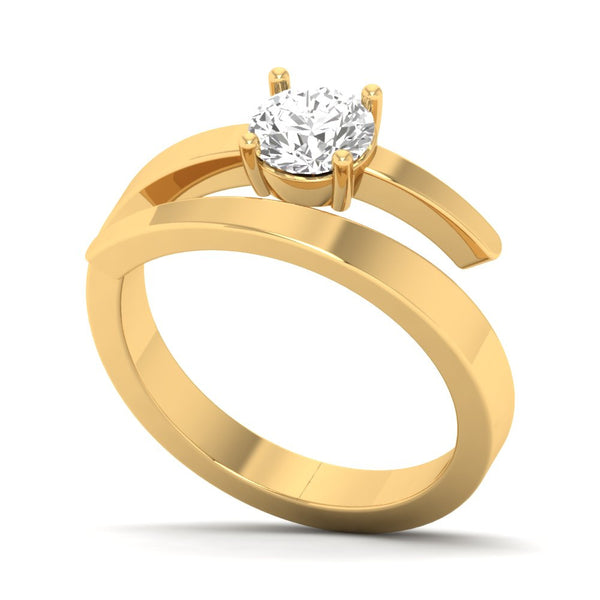Arvessa ring in 14K yellow gold, round brilliant lab-grown diamond — Apekani Diamonds