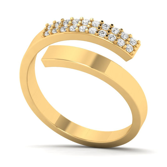 Aurelis ring in 14K yellow gold, round brilliant lab-grown diamond — Apekani Diamonds