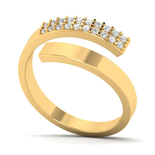 Aurelis ring in 14K yellow gold, round brilliant lab-grown diamond — Apekani Diamonds