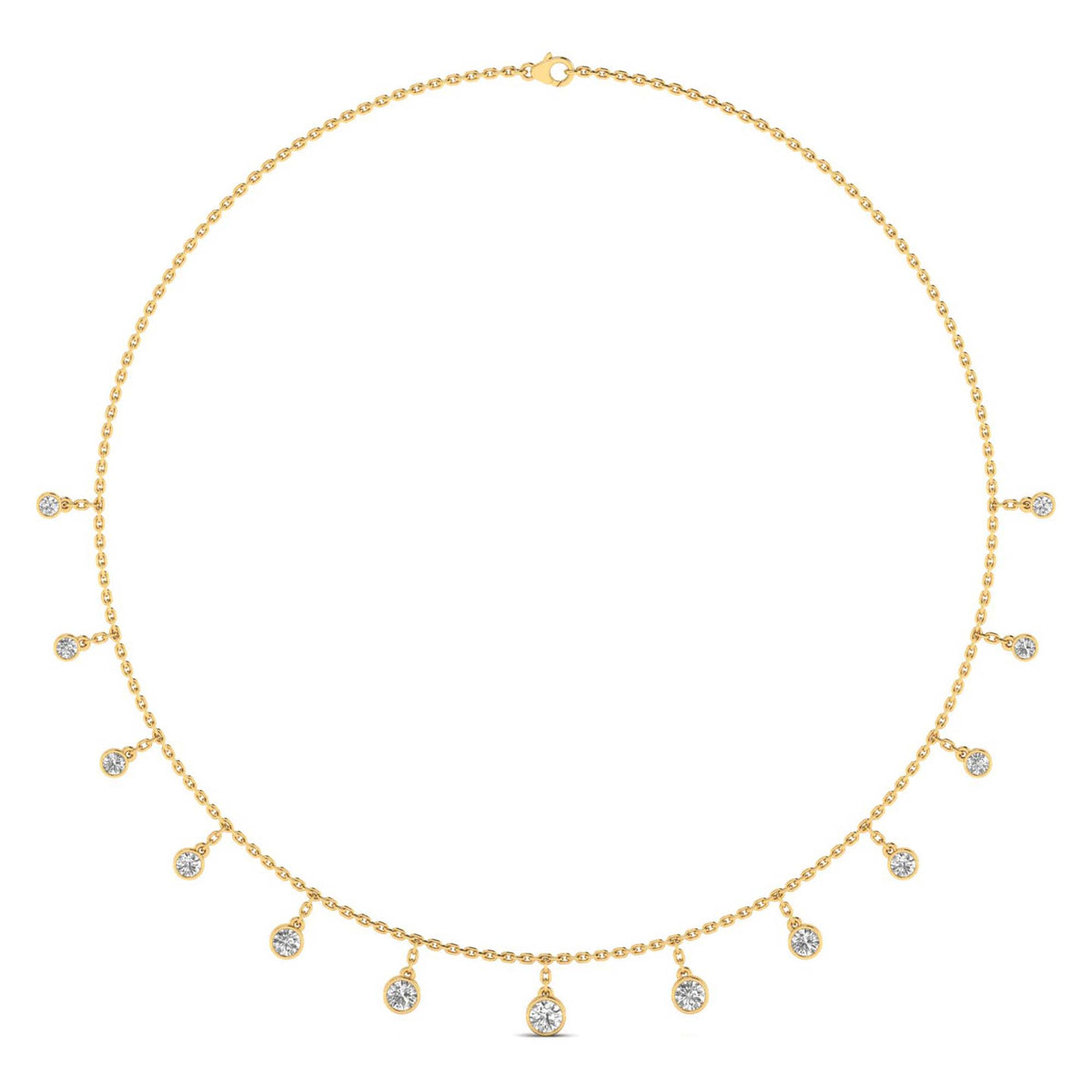 Aurielle necklace in 18K yellow gold, round brilliant lab-grown diamond — Apekani Diamonds