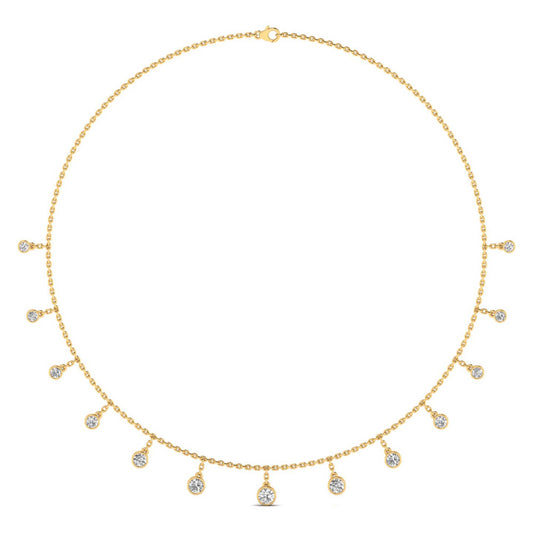 Aurielle necklace in 18K yellow gold, round brilliant lab-grown diamond — Apekani Diamonds