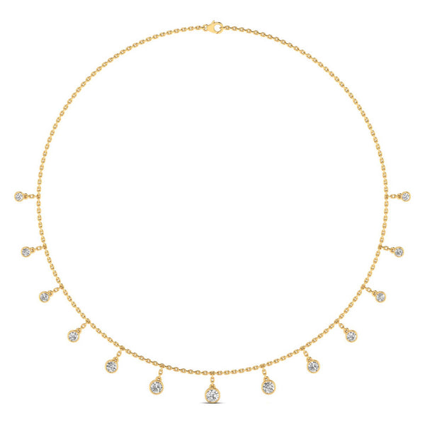 Aurielle necklace in 18K yellow gold, round brilliant lab-grown diamond — Apekani Diamonds