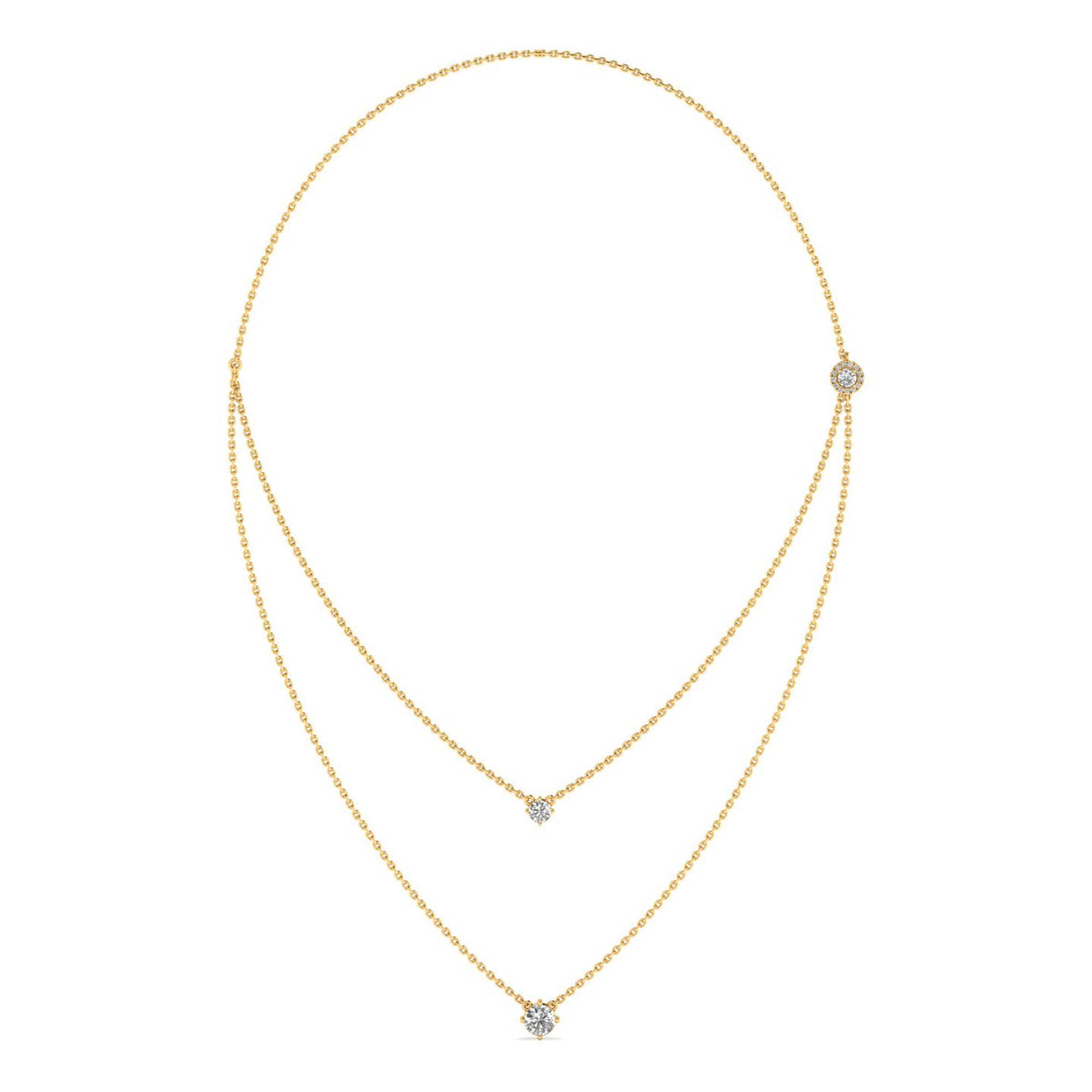 Aurivis necklace in 18K yellow gold, round brilliant lab-grown diamond — Apekani Diamonds