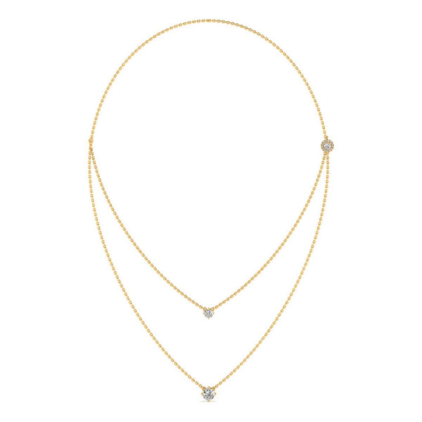 Aurivis necklace in 18K yellow gold, round brilliant lab-grown diamond — Apekani Diamonds