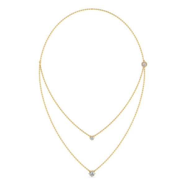 Aurivis Round Brilliant Lab Grown Diamond Necklace in 18K Yellow Gold, IGI Certified | Apekani Diamonds