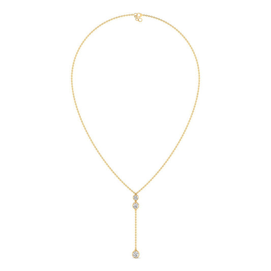 Auvessa necklace in 18K yellow gold, round brilliant lab-grown diamond — Apekani Diamonds