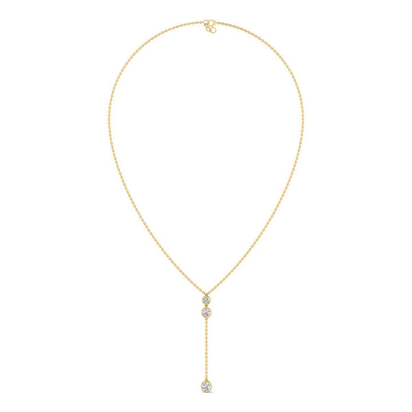 Auvessa necklace in 18K yellow gold, round brilliant lab-grown diamond — Apekani Diamonds