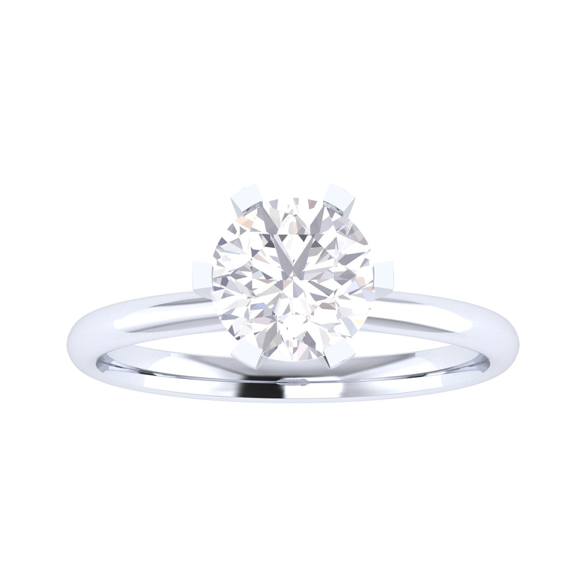 Auvora ring in 14K white gold, round brilliant lab-grown diamond — Apekani Diamonds