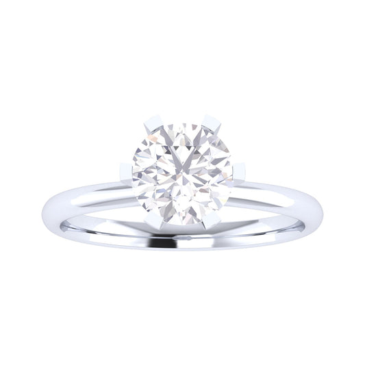 Auvora ring in 14K white gold, round brilliant lab-grown diamond — Apekani Diamonds