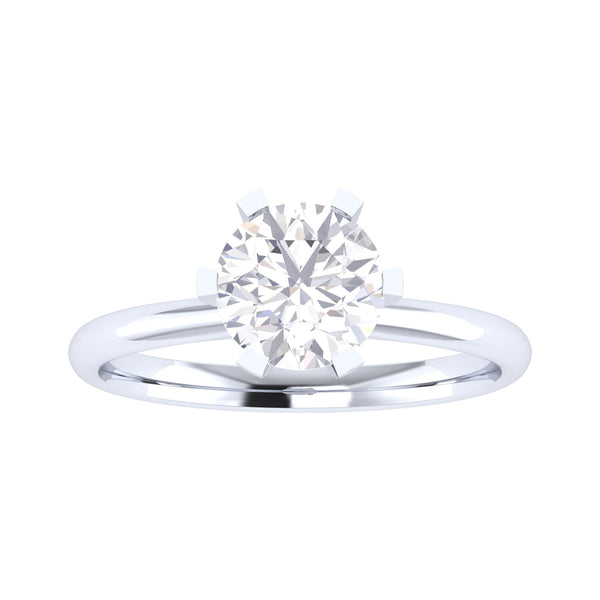 Auvora ring in 14K white gold, round brilliant lab-grown diamond — Apekani Diamonds
