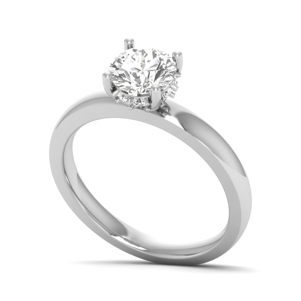 Avenelle ring in 18K white gold, round brilliant lab-grown diamond — Apekani Diamonds