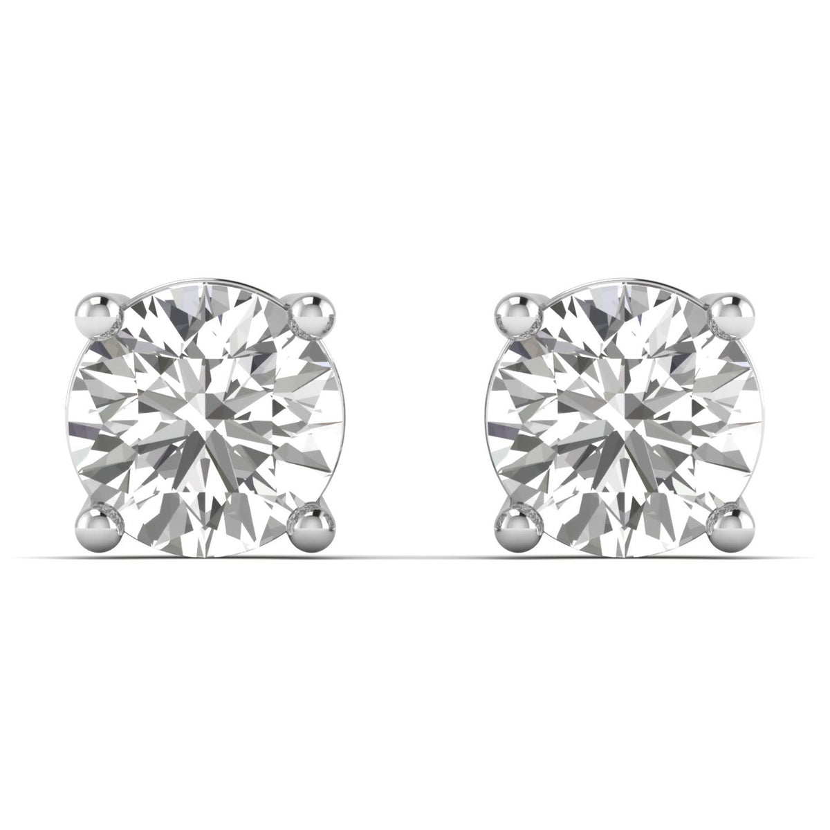 Blythea earrings in 14K white gold, round brilliant lab-grown diamond — Apekani Diamonds