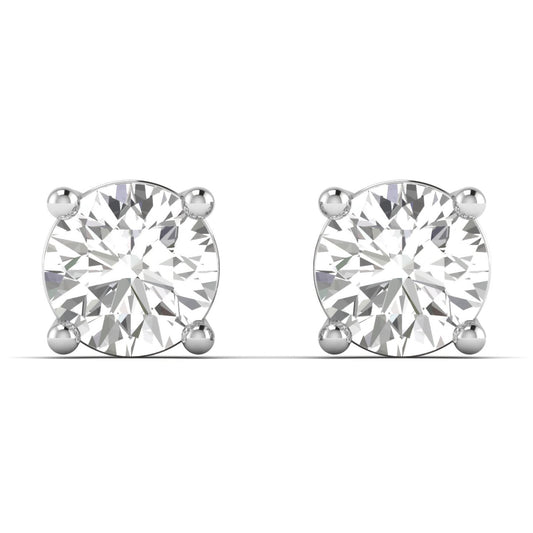 Brillara earrings in 18K yellow gold, round brilliant lab-grown diamond — Apekani Diamonds