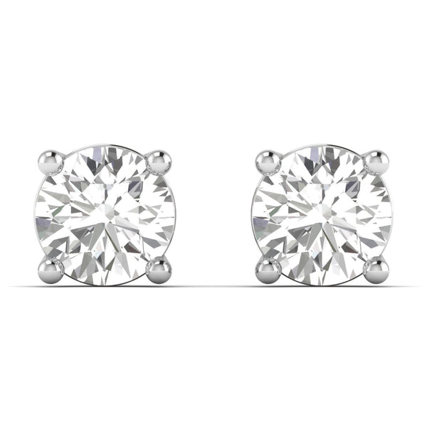 Brillara earrings in 18K yellow gold, round brilliant lab-grown diamond — Apekani Diamonds