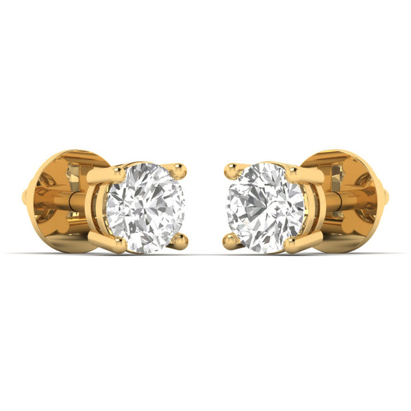 Brillara Lab Grown Diamond Earrings in 18K Yellow Gold – view 2 | Apekani Diamonds