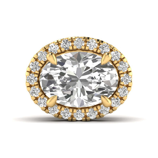 Briora pendant in 18K yellow gold, oval lab-grown diamond — Apekani Diamonds