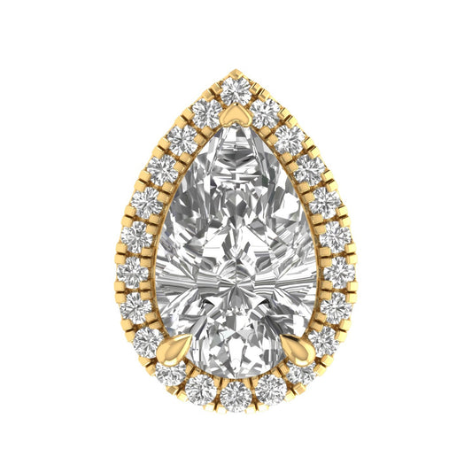 Briselle pendant in 18K yellow gold, pear-shaped lab-grown diamond — Apekani Diamonds