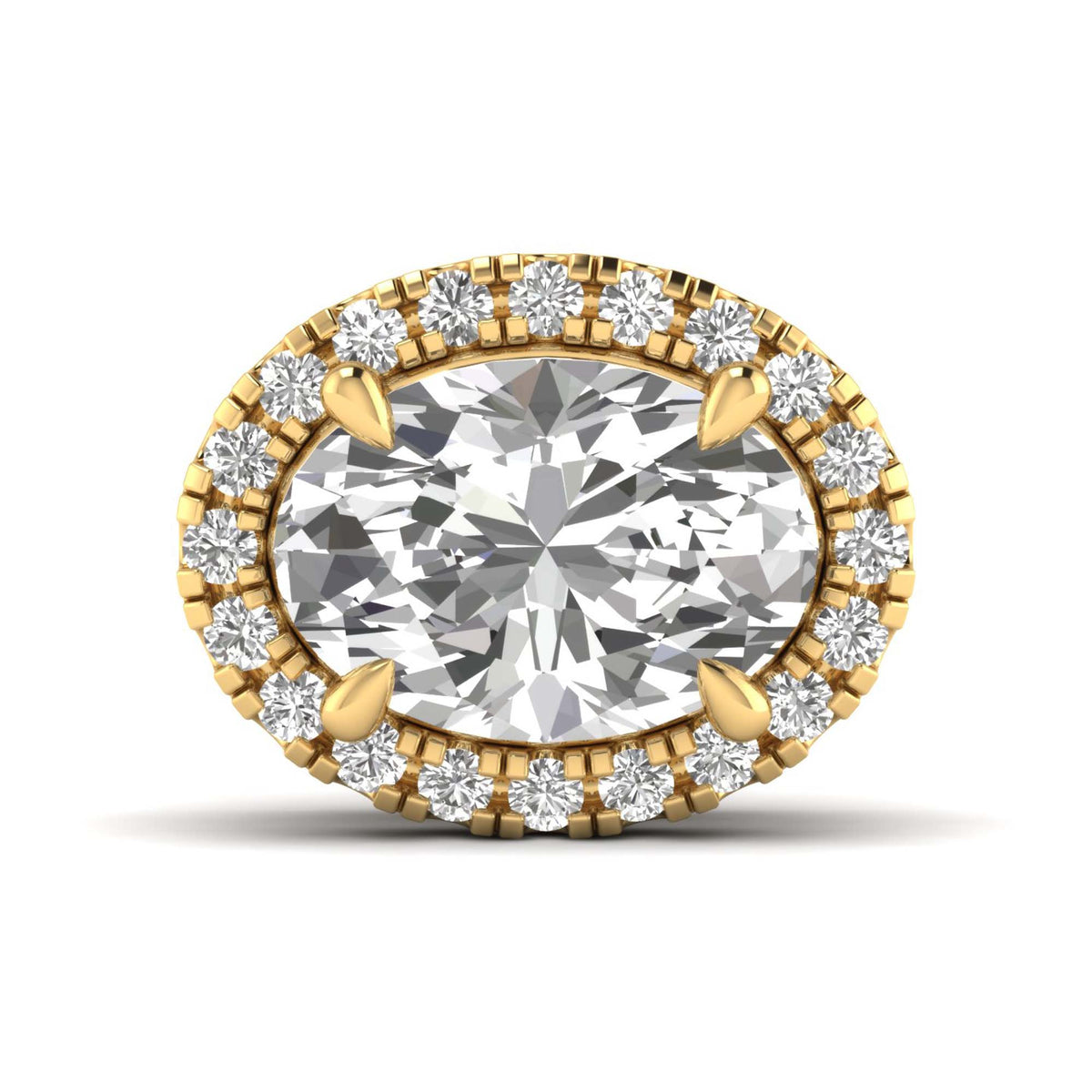 Calivra chain pendant in 14K white gold, oval lab-grown diamond — Apekani Diamonds
