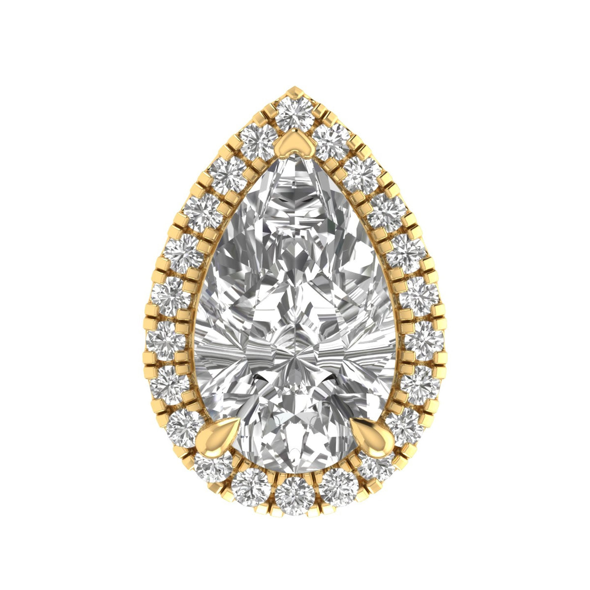 Calyra chain pendant in 14K white gold, pear-shaped lab-grown diamond — Apekani Diamonds