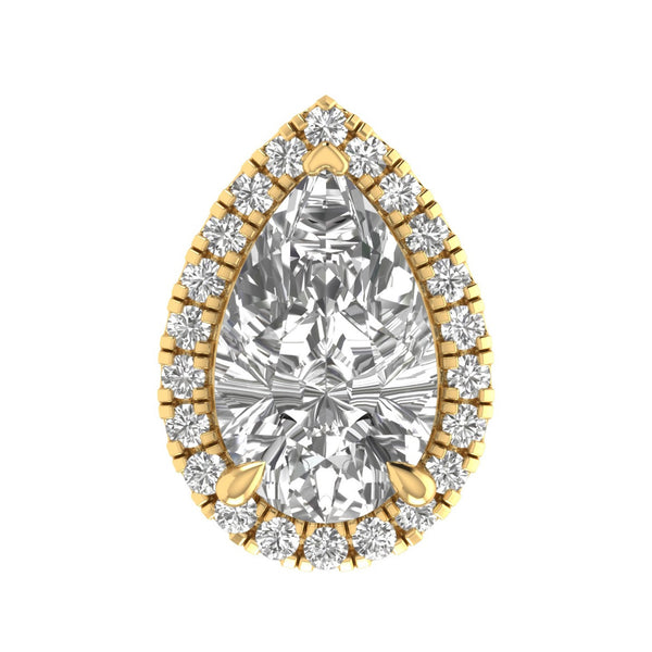 Calyra chain pendant in 14K white gold, pear-shaped lab-grown diamond — Apekani Diamonds