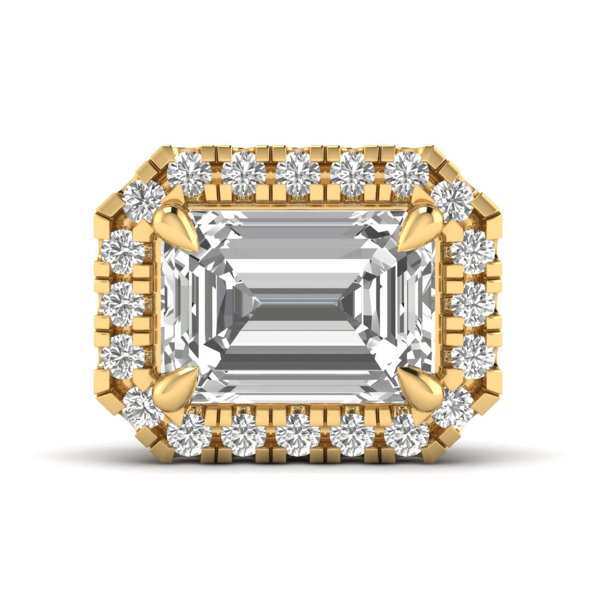 Celisse chain pendant in 18K yellow gold, emerald-cut lab-grown diamond — Apekani Diamonds