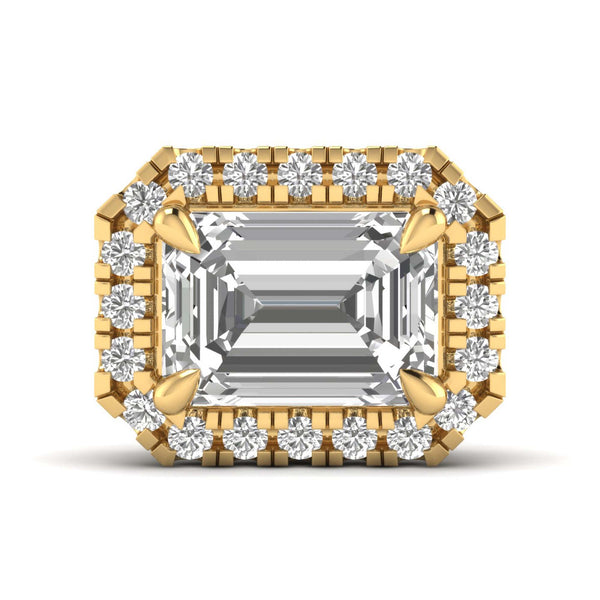 Celisse chain pendant in 18K yellow gold, emerald-cut lab-grown diamond — Apekani Diamonds