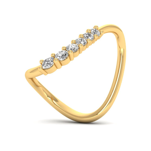 Corvielle ring in 18K yellow gold, round brilliant lab-grown diamond — Apekani Diamonds
