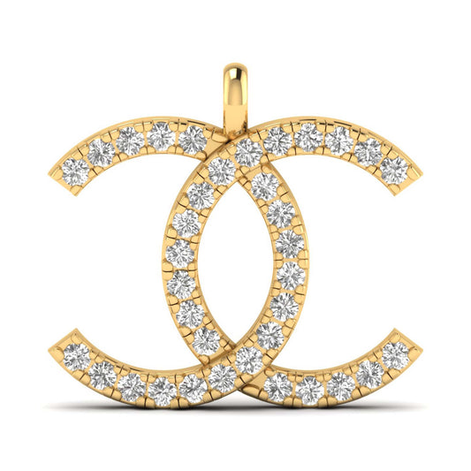 Cylora chain pendant in 14K yellow gold, round brilliant lab-grown diamond — Apekani Diamonds