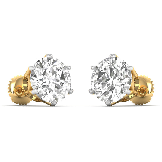 Delisara earrings in 18K yellow gold, round brilliant lab-grown diamond — Apekani Diamonds